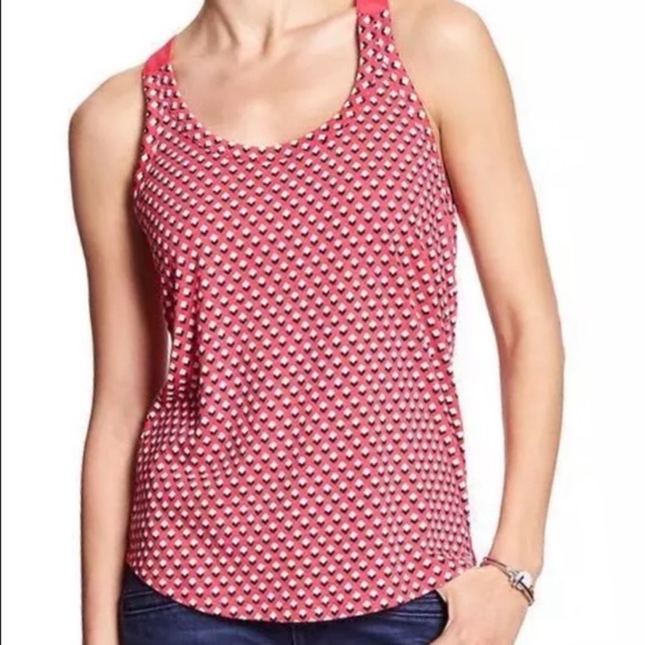 BANANA REPUBLIC Geometric Print Racer Back Tank—SM - Picture 1 of 14